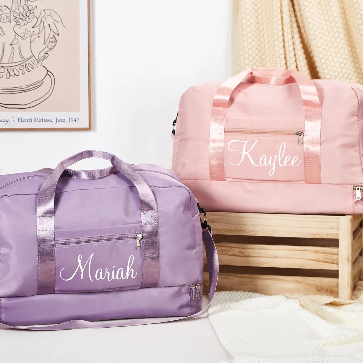 Personalized Print Name Oxford Fabric Duffle Bag