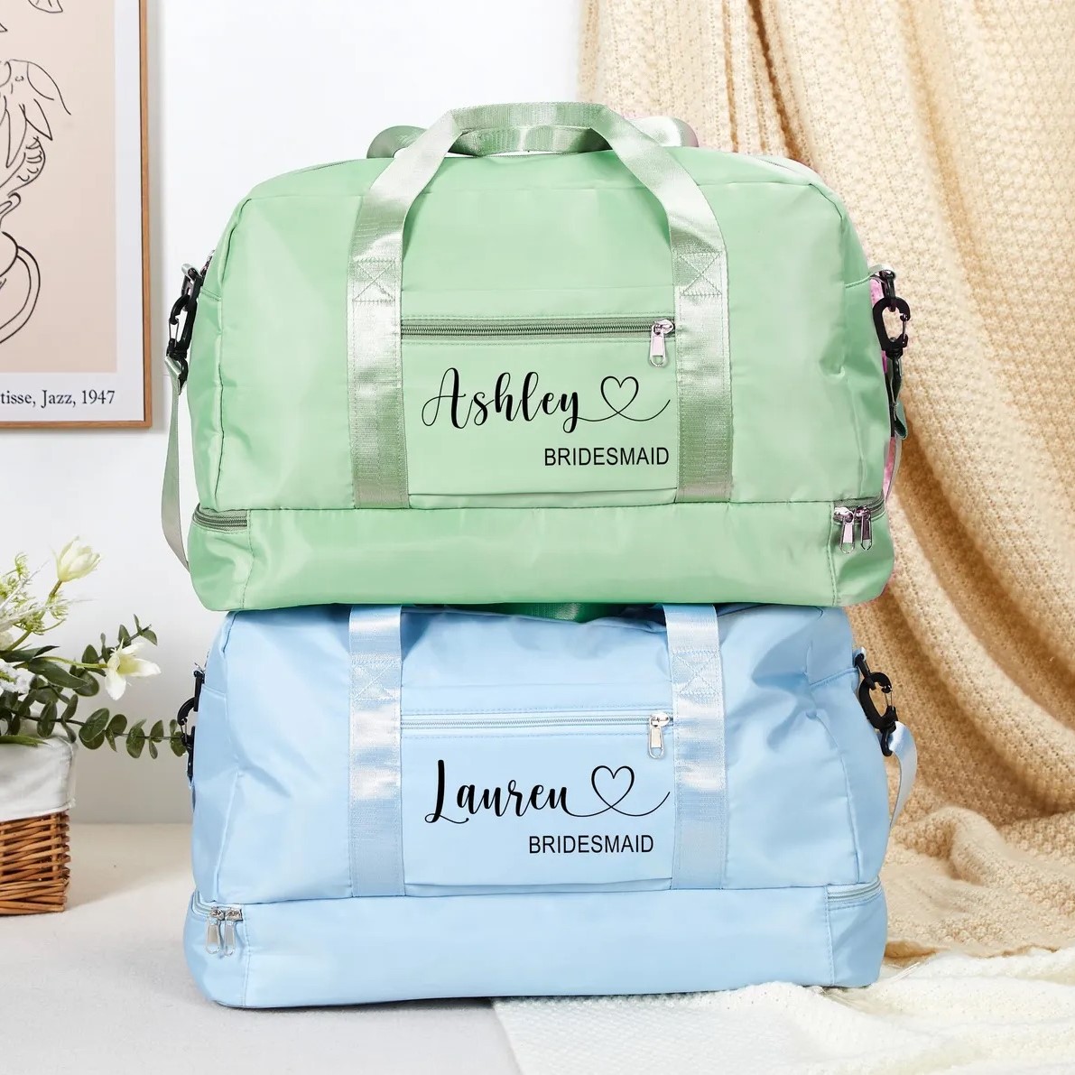 Personalized Print Name Oxford Fabric Duffle Bag