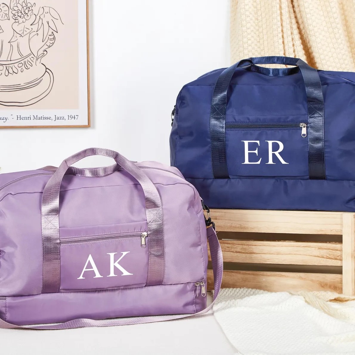 Personalized Print Name Oxford Fabric Duffle Bag