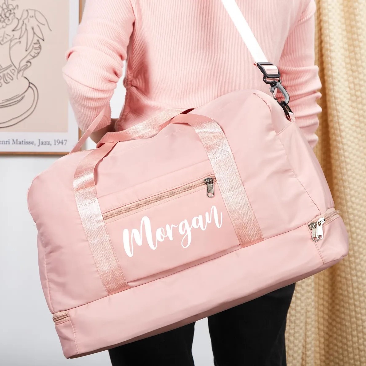 Personalized Print Name Oxford Fabric Duffle Bag