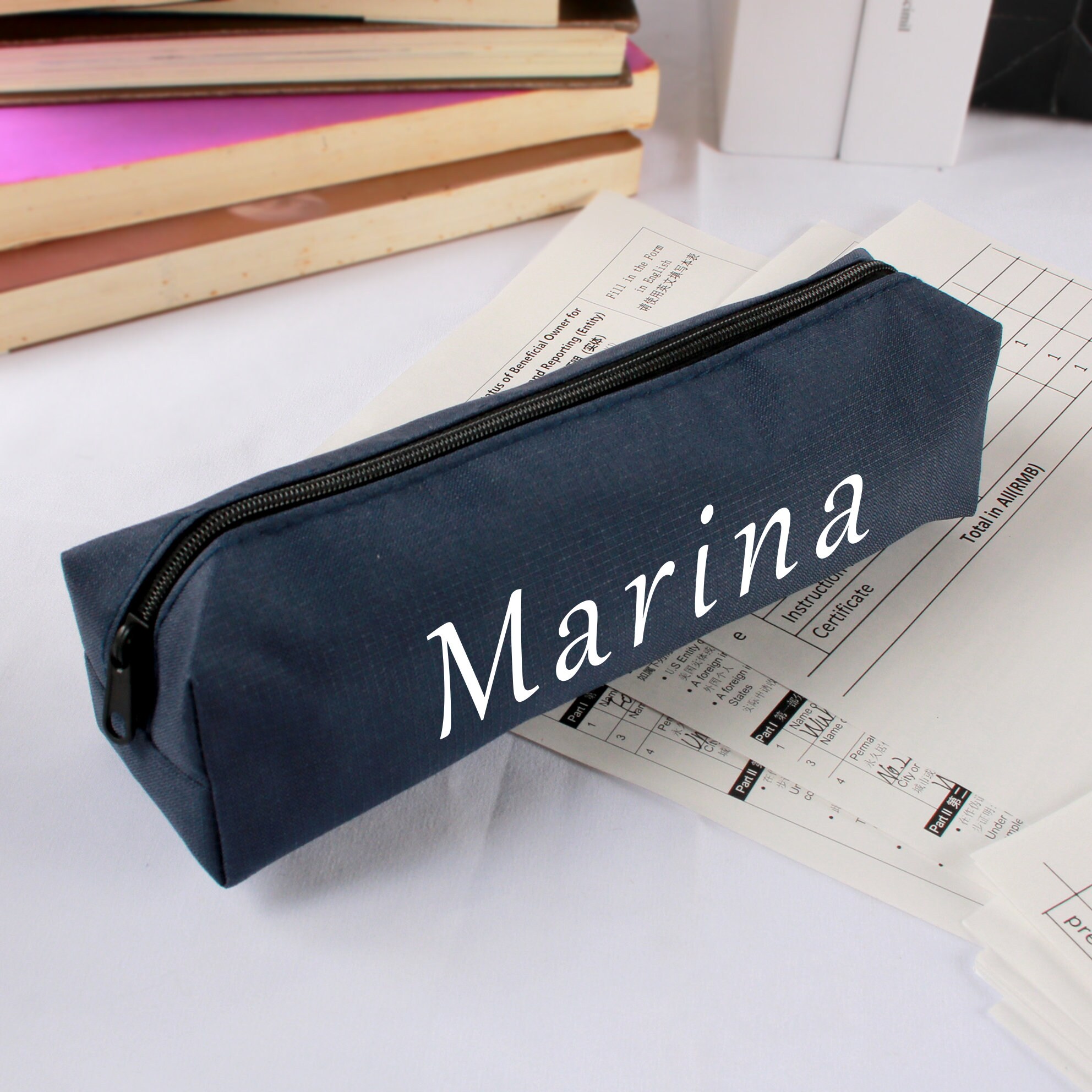 Personalized Colorful Canvas Pencil Bag