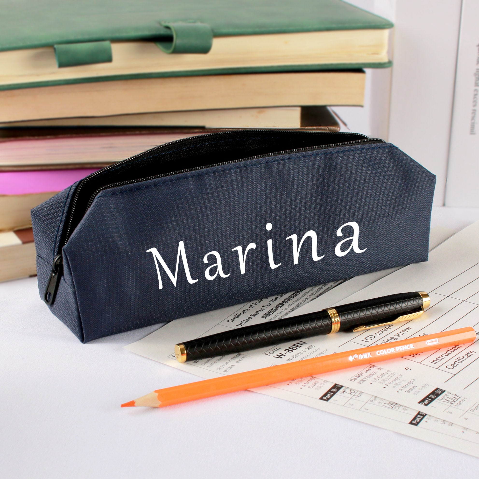 Personalized Colorful Canvas Pencil Bag