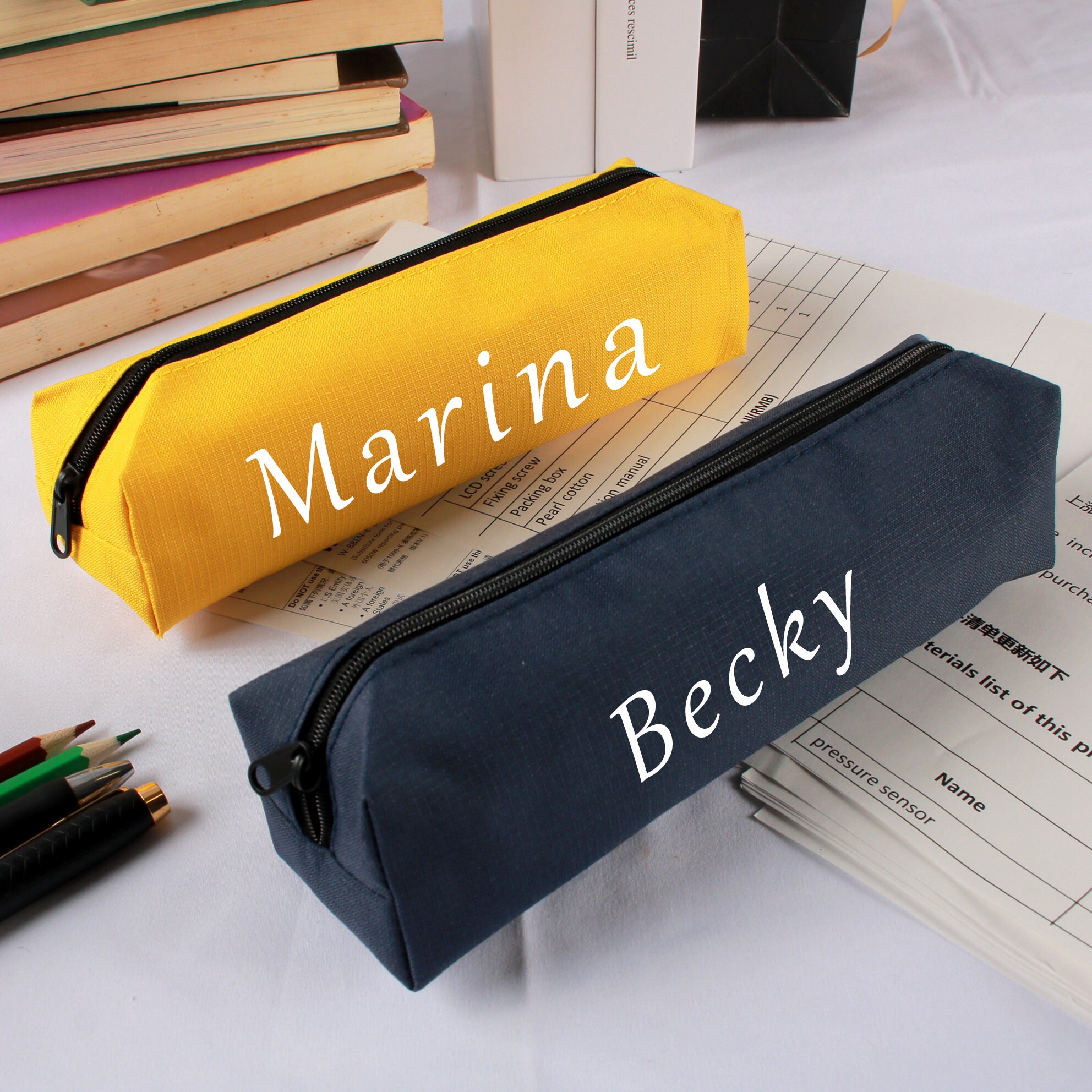 Personalized Colorful Canvas Pencil Bag