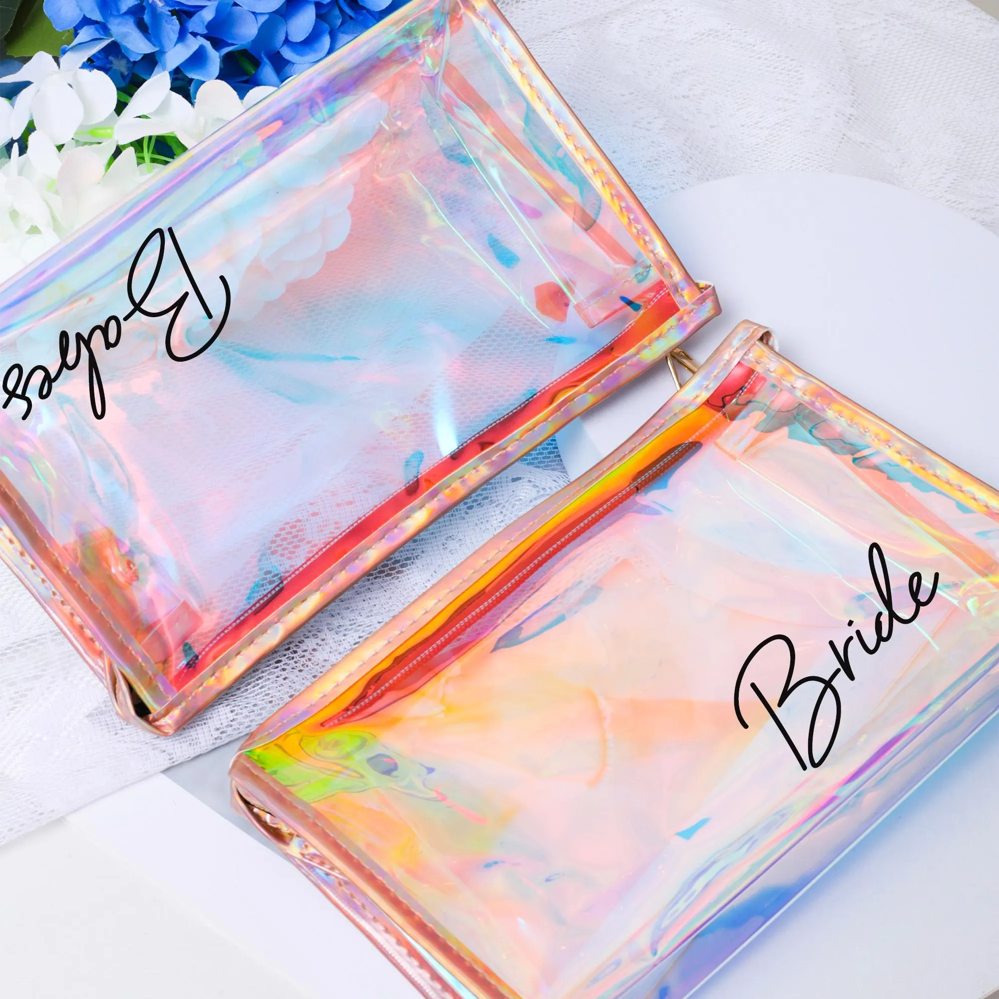 Personalized PVC Magic Laser Clear Makeup Bag