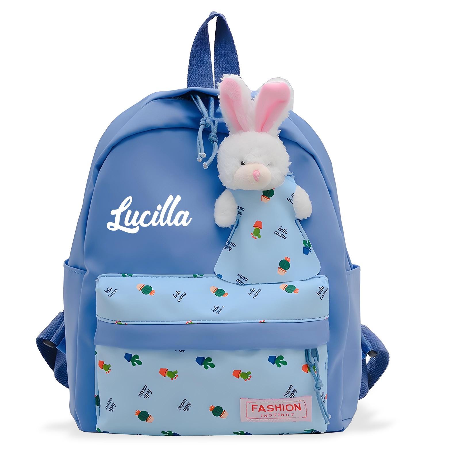 Personalized Kids Cute Bunny Plush School Backpack