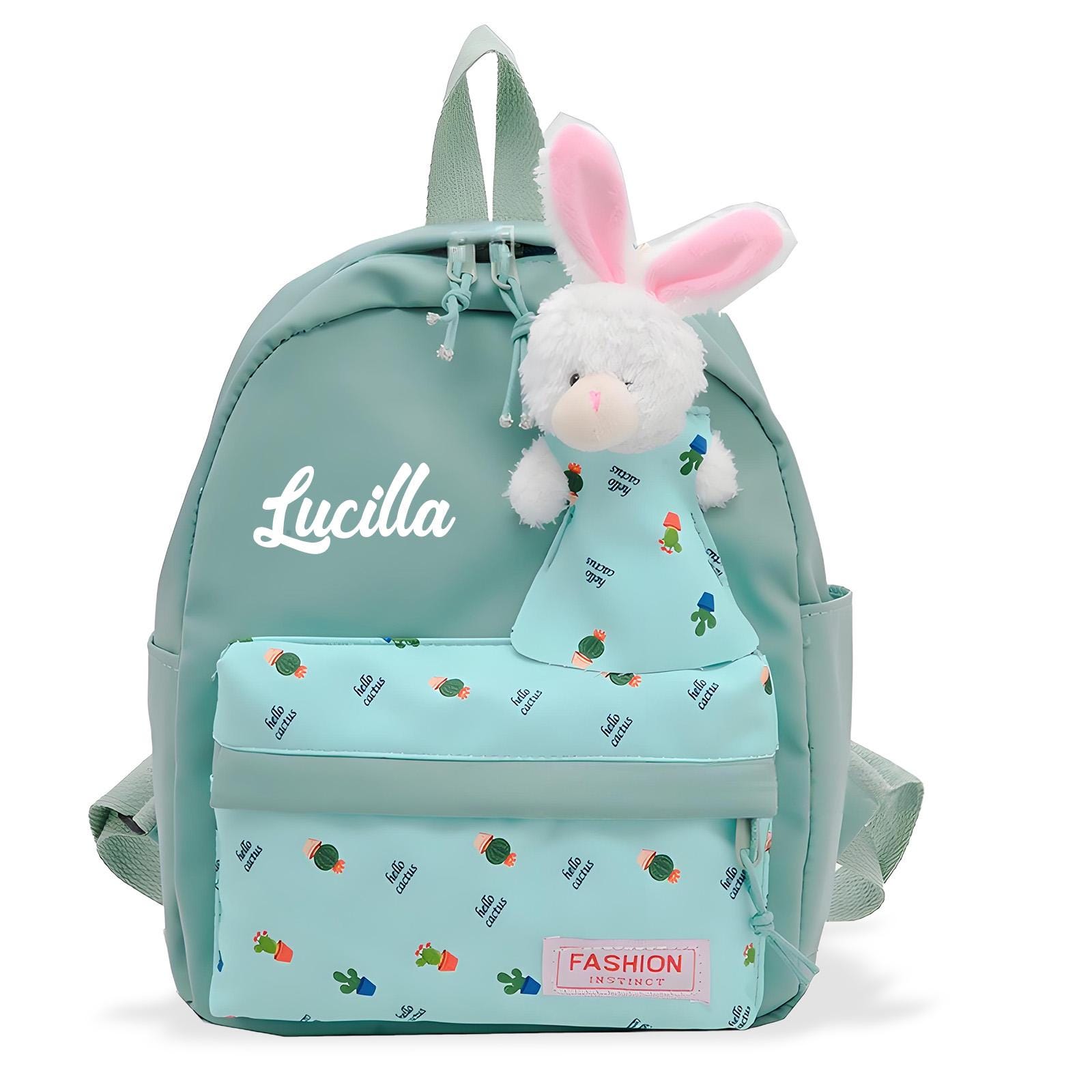 Personalized Kids Cute Bunny Plush School Backpack
