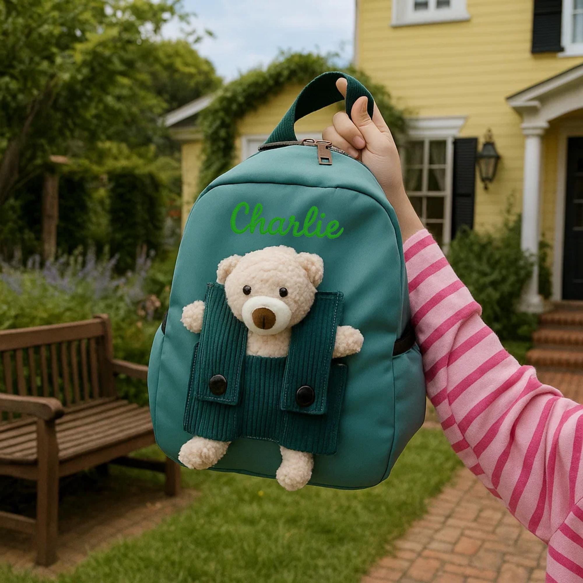 Personalized Embroidery Bear Back to School Backpack