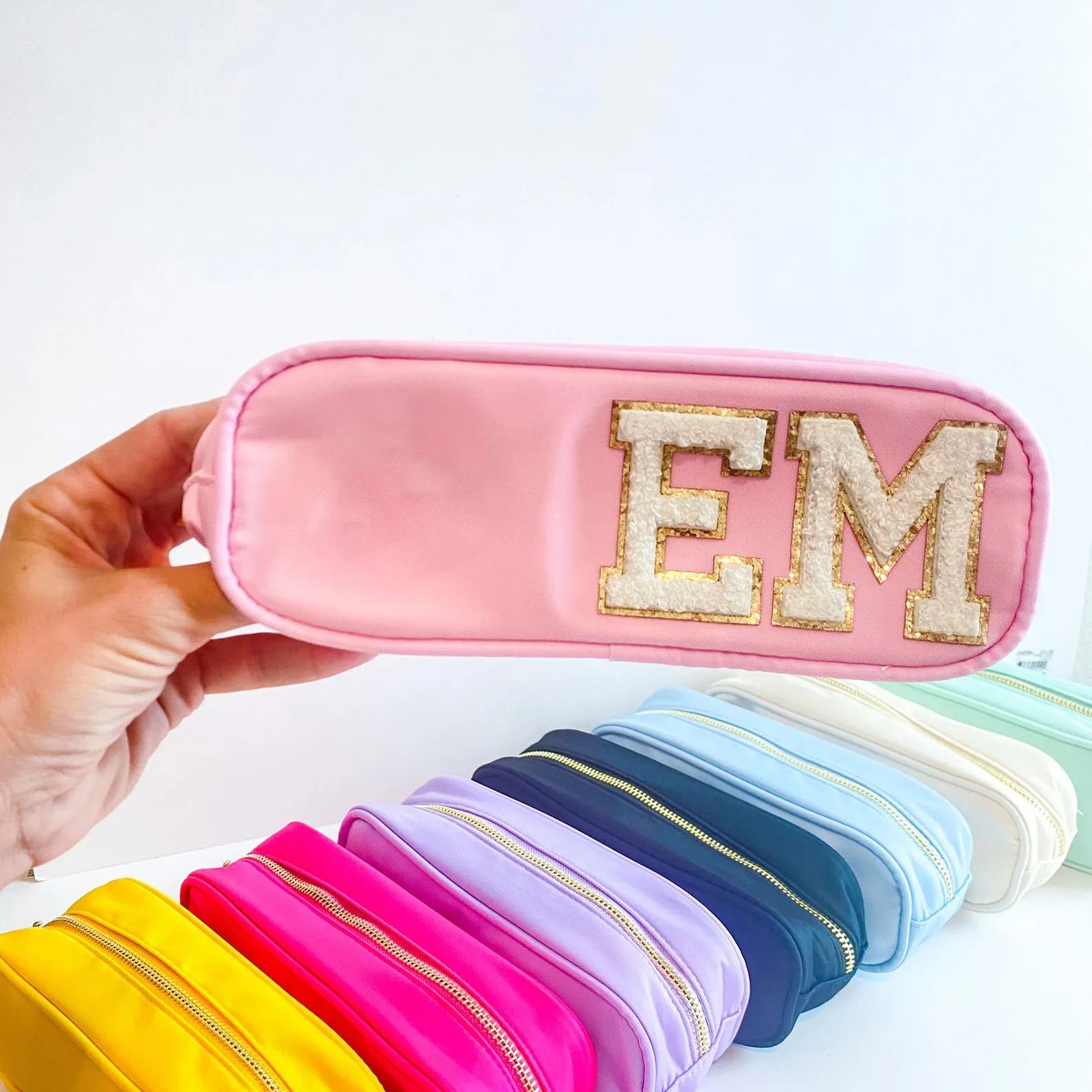 Personalized Chenille Letters Patch Kids Pencil Case