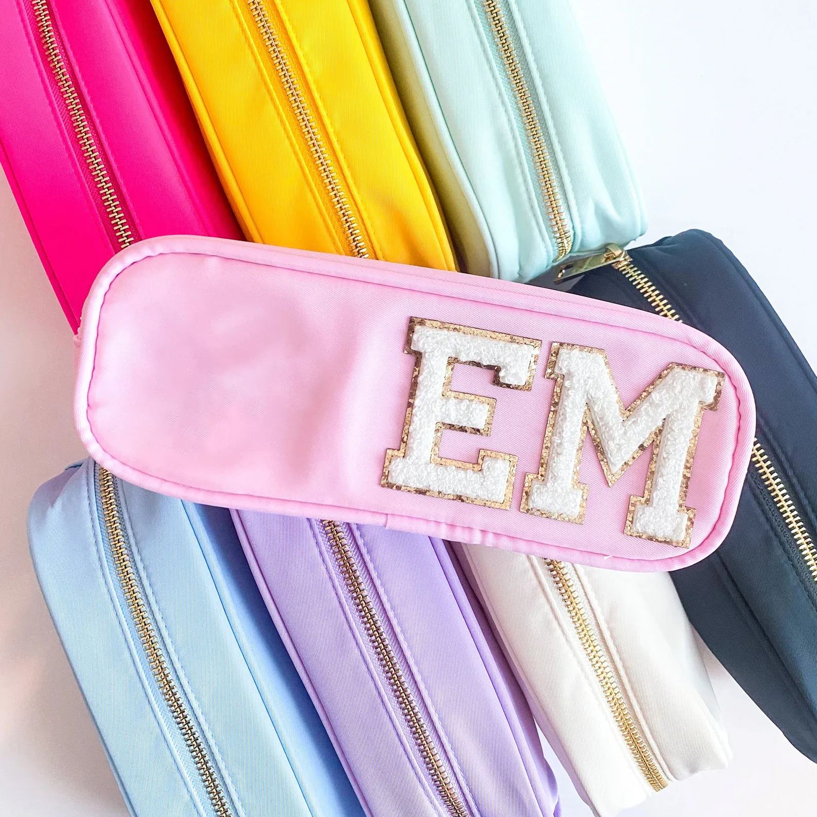 Personalized Chenille Letters Patch Kids Pencil Case