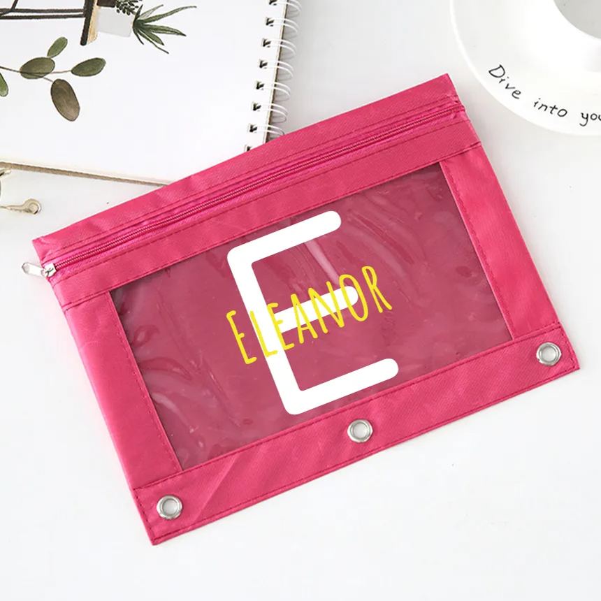 Personalized Monogrammed Canvas Zipper Kid Pencil Case