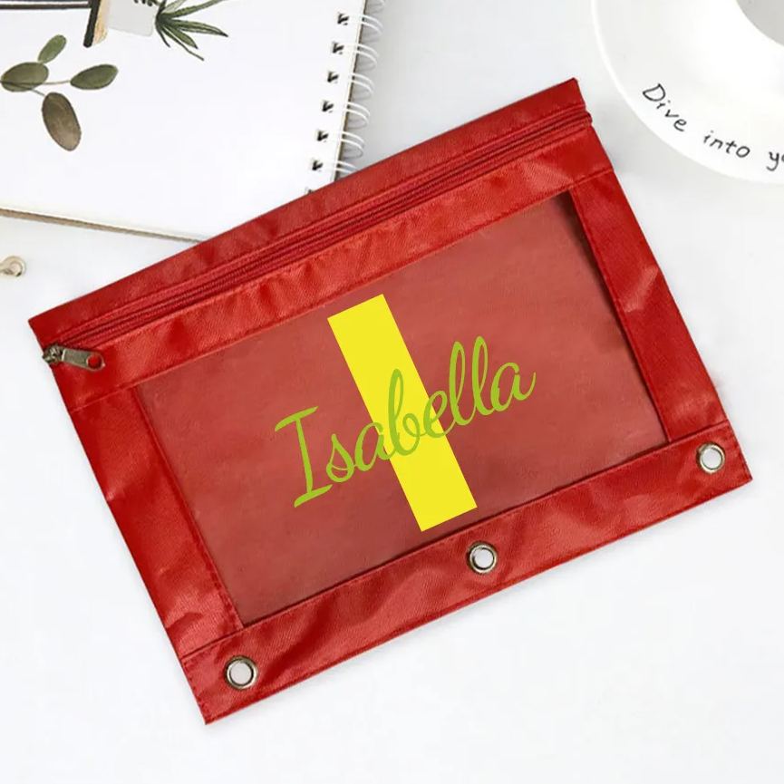 Personalized Monogrammed Canvas Zipper Kid Pencil Case