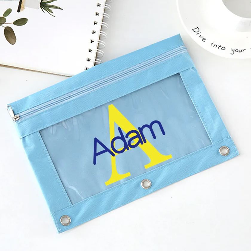 Personalized Monogrammed Canvas Zipper Kid Pencil Case