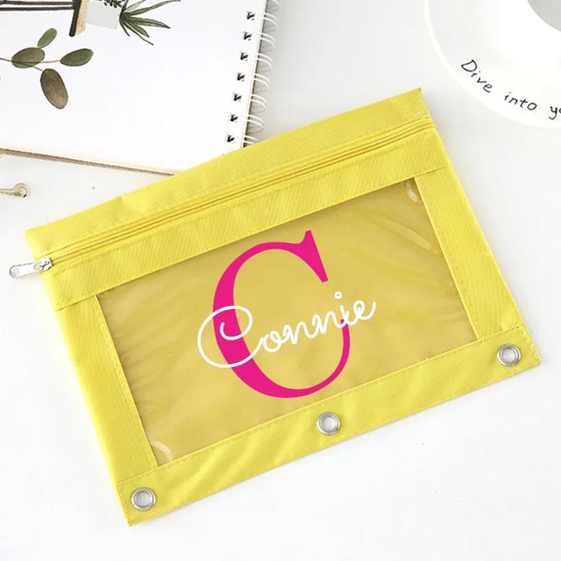 Personalized Monogrammed Canvas Zipper Kid Pencil Case