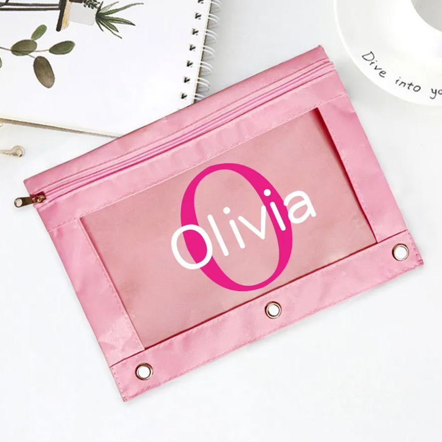 Personalized Monogrammed Canvas Zipper Kid Pencil Case