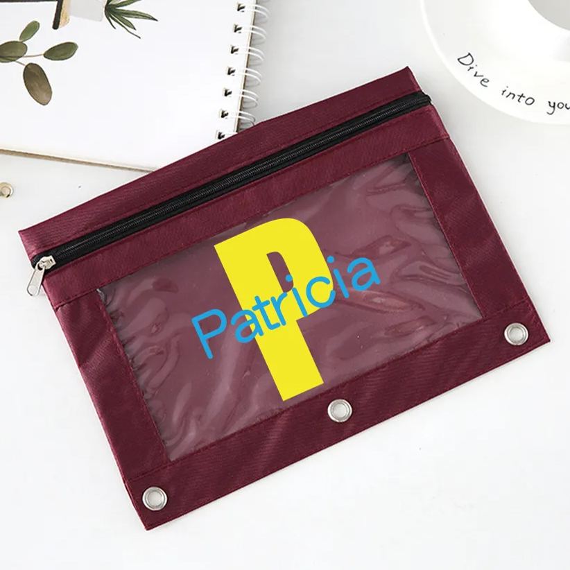 Personalized Monogrammed Canvas Zipper Kid Pencil Case