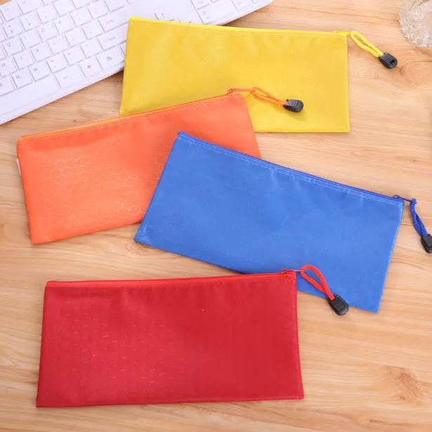 Personalized Leather Patch Canvas Zipper Kid Pencil Case