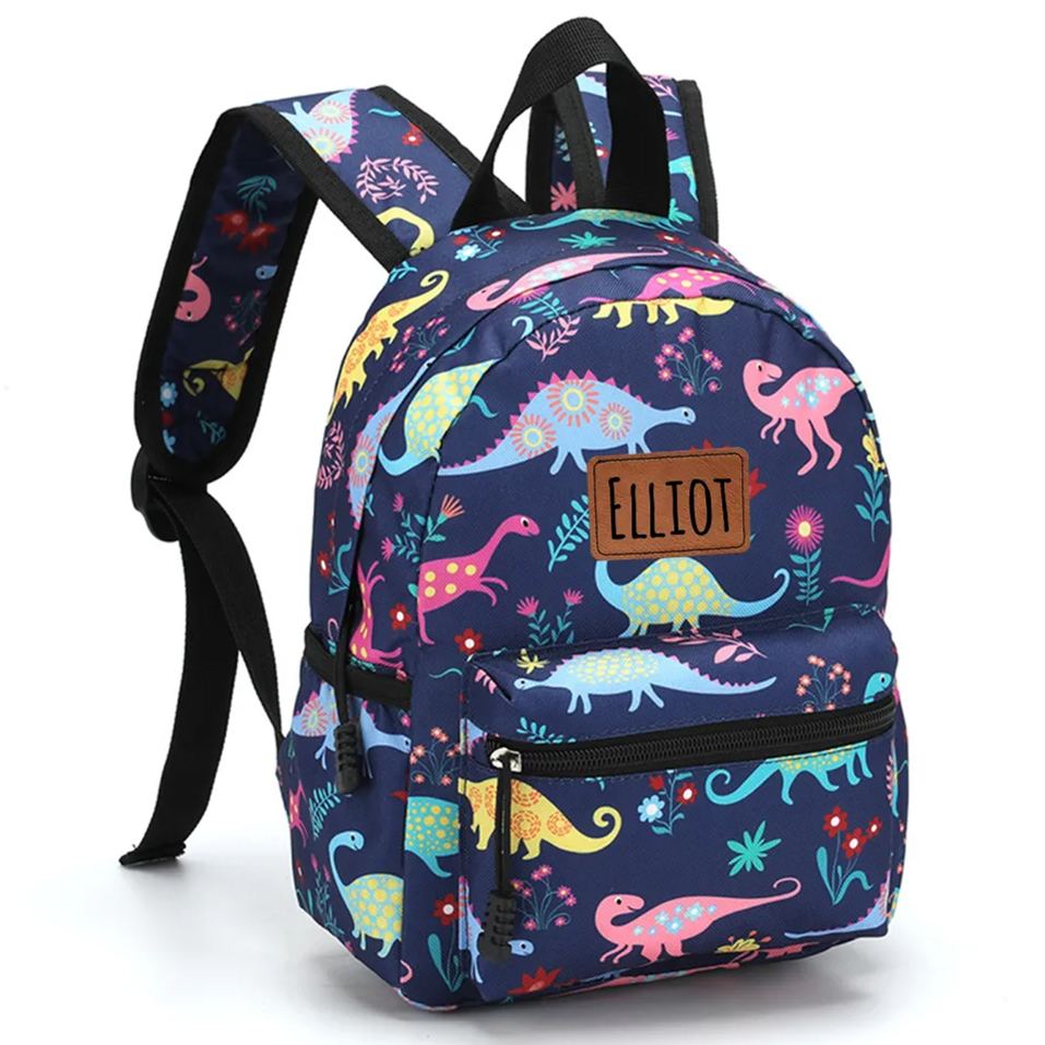 Personalized Original Leather Patch Back to School Backpack