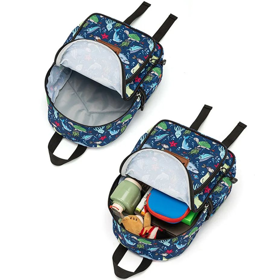 Personalized Leather Patch Kids Cute Back to School Backpack