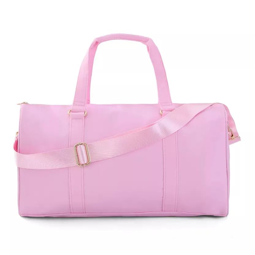 Personalized Chenille Patch Duffle Bag With Shoulder Strap