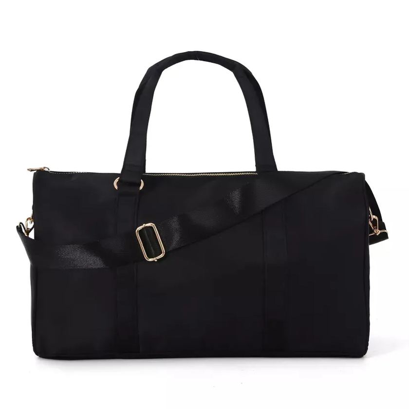 Personalized Chenille Patch Duffle Bag With Shoulder Strap