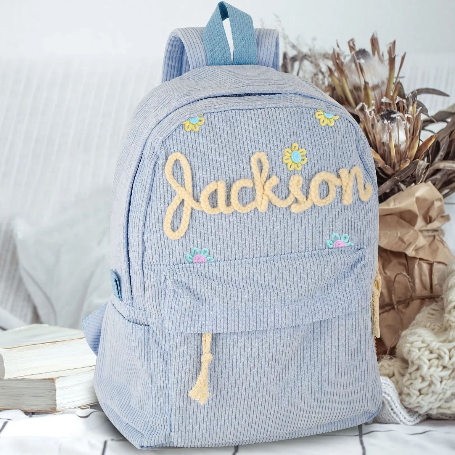 Personalized Kids Lovely Hand Embroidery School Backpack