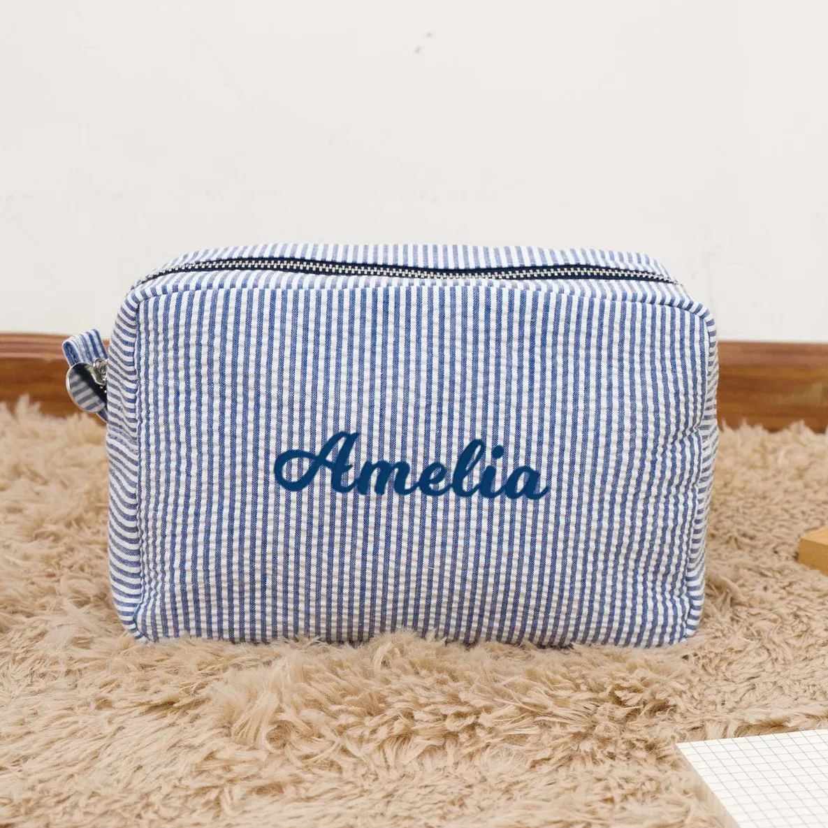 Personalized kids Seersucker Duffle Bag Set