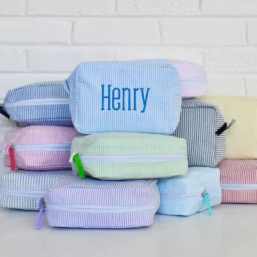 Personalized kids Seersucker Duffle Bag Set