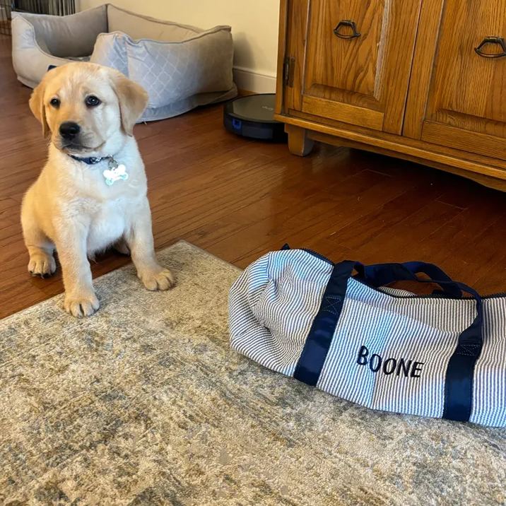 Personalized kids Seersucker Duffle Bag Set