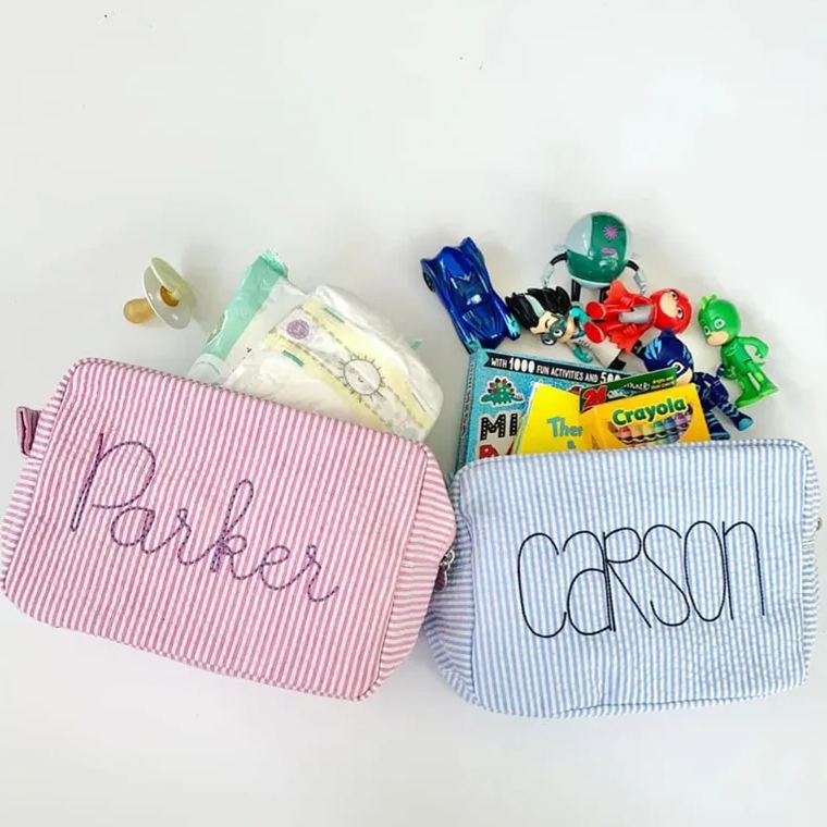 Personalized kids Seersucker Duffle Bag Set