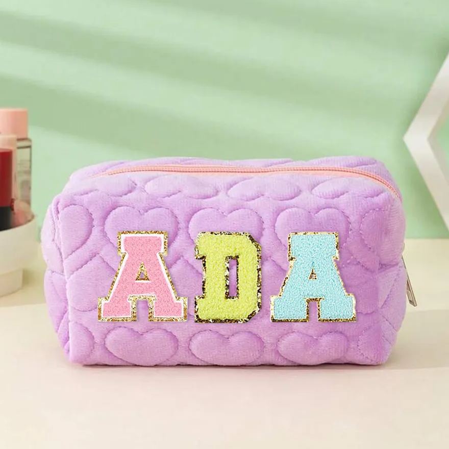 Personalized Chenille Letter Fluffy Storage Bag