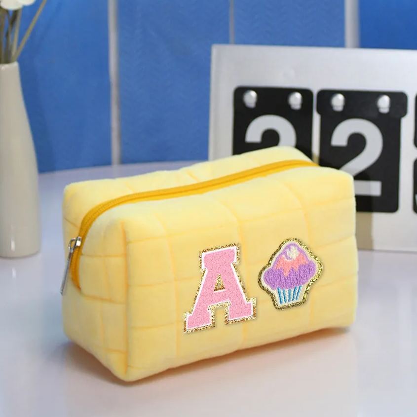 Personalized Chenille Letter Fluffy Storage Bag