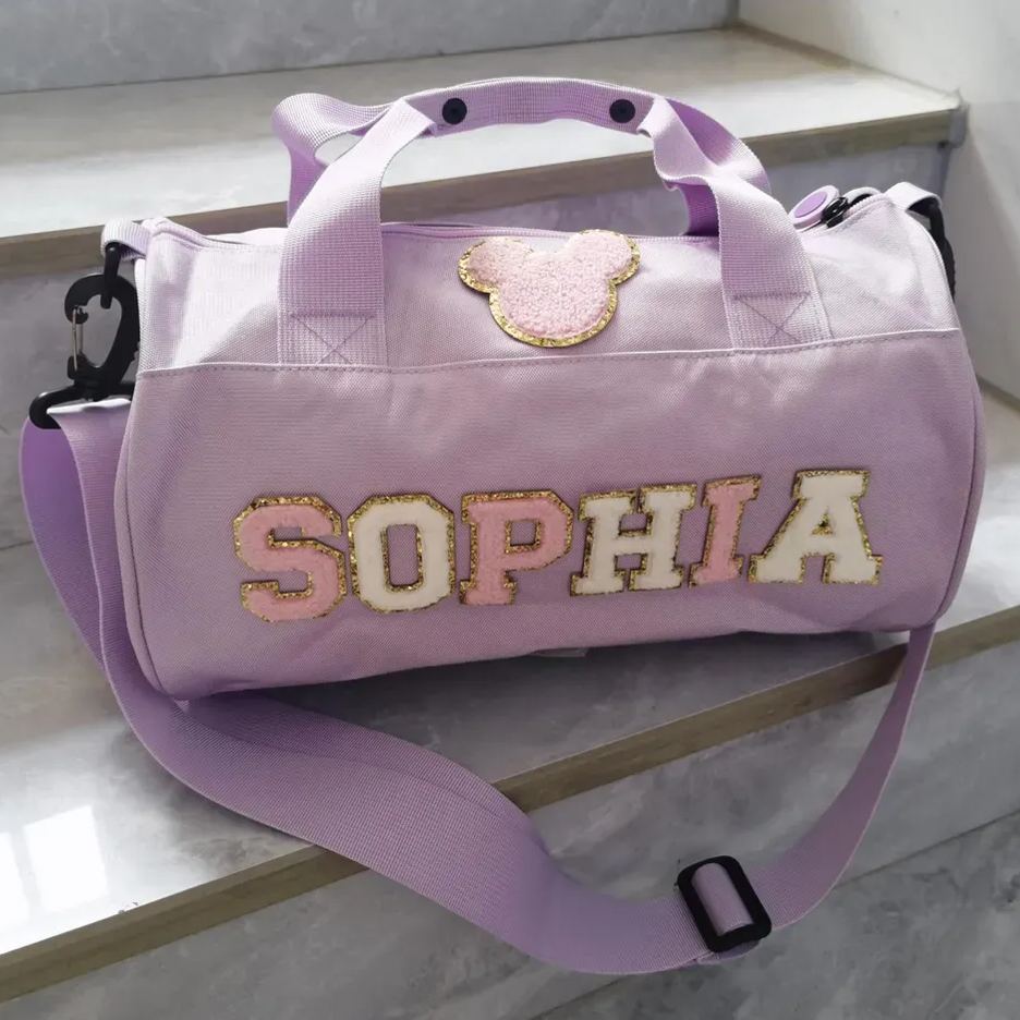 Personalized Chenille Letter Patch Water Proof Duffle Dance Bag