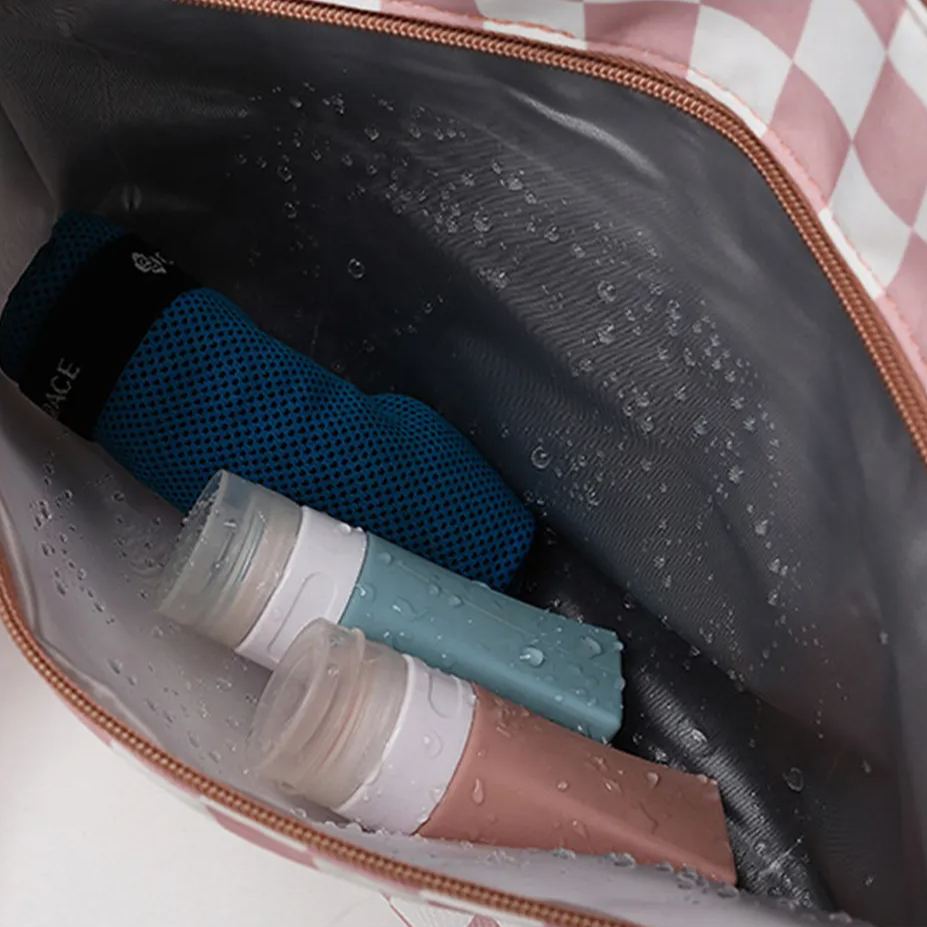 Personalized Chenille Patch Checkered Duffle Bag