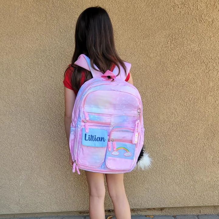 Personalized Rainbow Large Capacity School Backpack