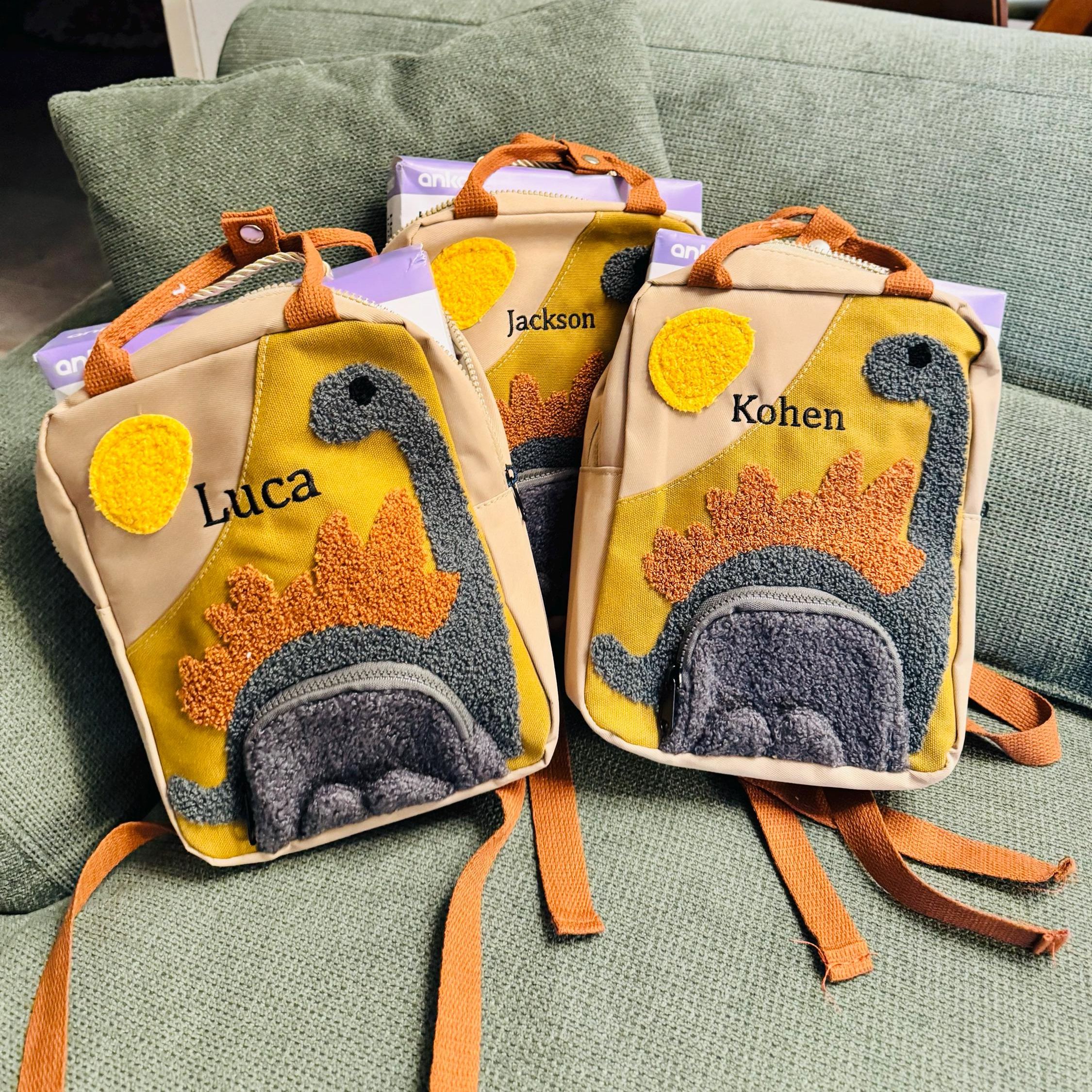 Personalized Embroidery Kids Dinosaur School Backpack