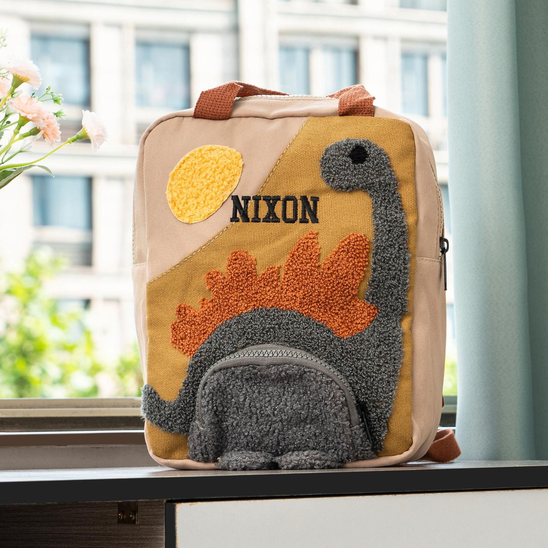 Personalized Embroidery Kids Dinosaur School Backpack