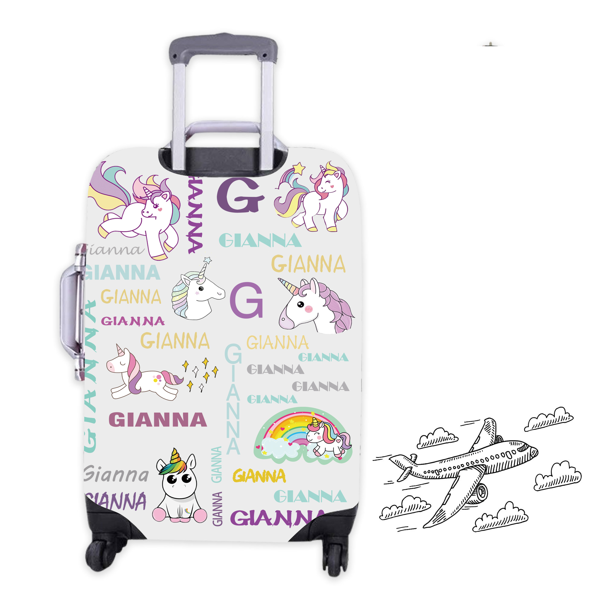 Personalized Lovely Unicorn High-elastic Suitcase Protector Luggage Cover