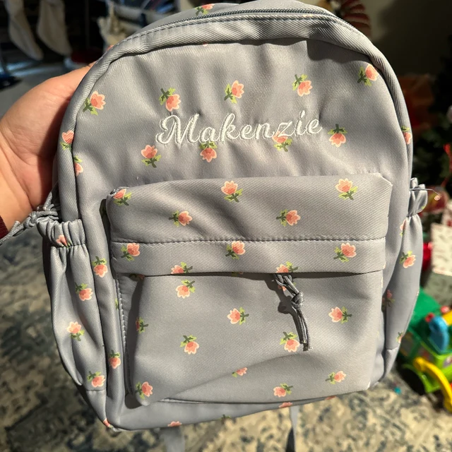 Personalized Embroidery Kid Floral Backpack