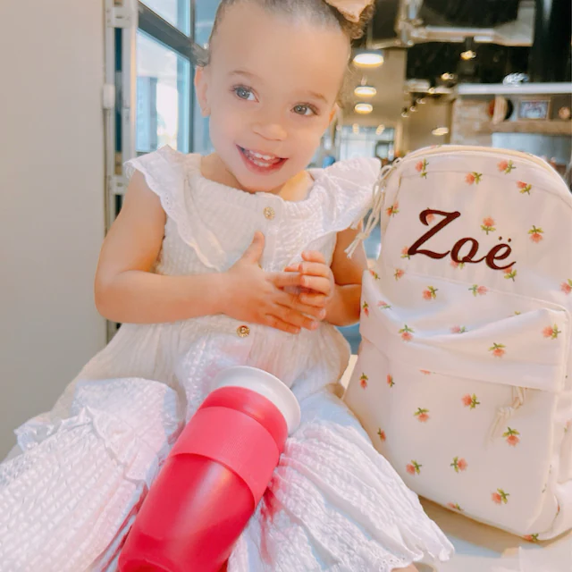 Personalized Embroidery Kid Floral Backpack