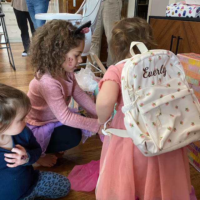 Personalized Embroidery Kid Floral Backpack