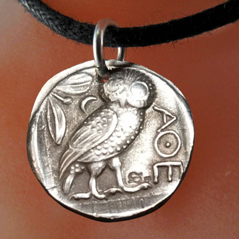 Athena Owl Necklace in Sterling Silver by Sinan Kaya - The Owl Pages