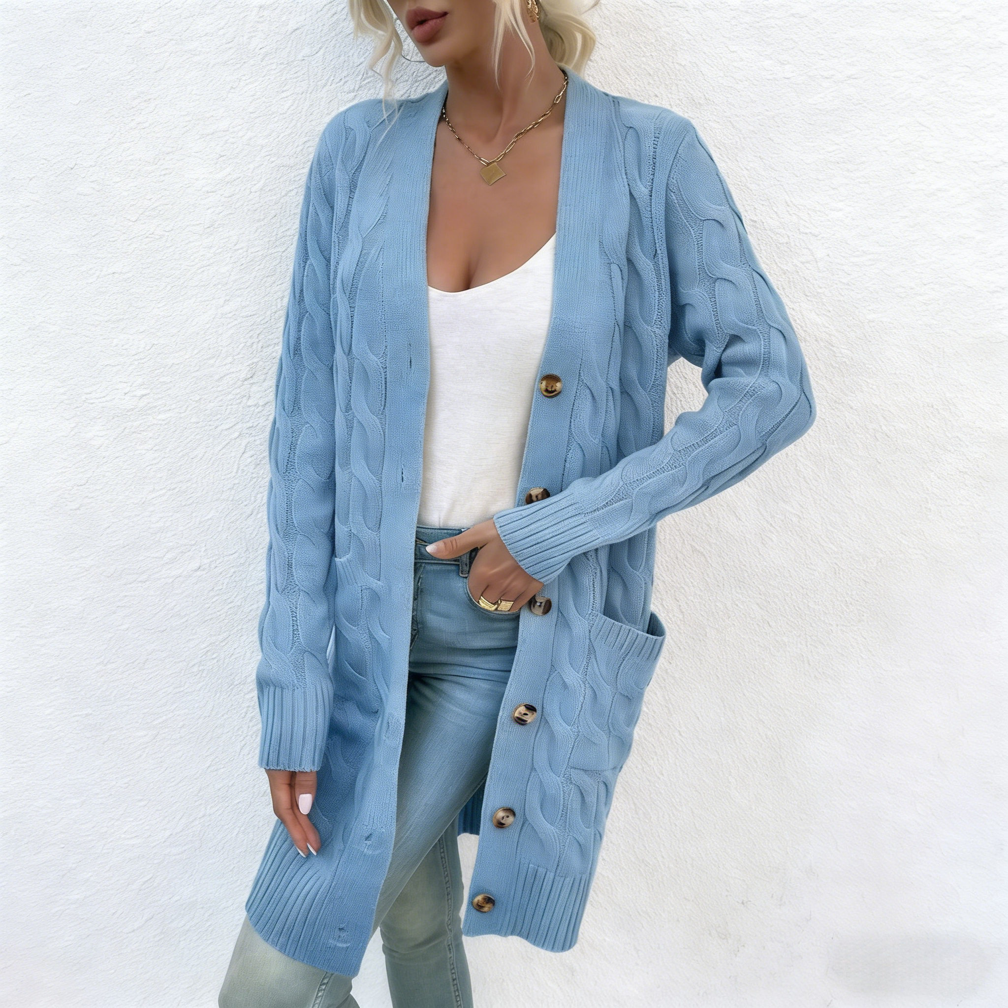 Knitted Button Down Cardigan