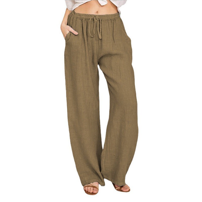 Women's largest size cotton linen casual trousers?