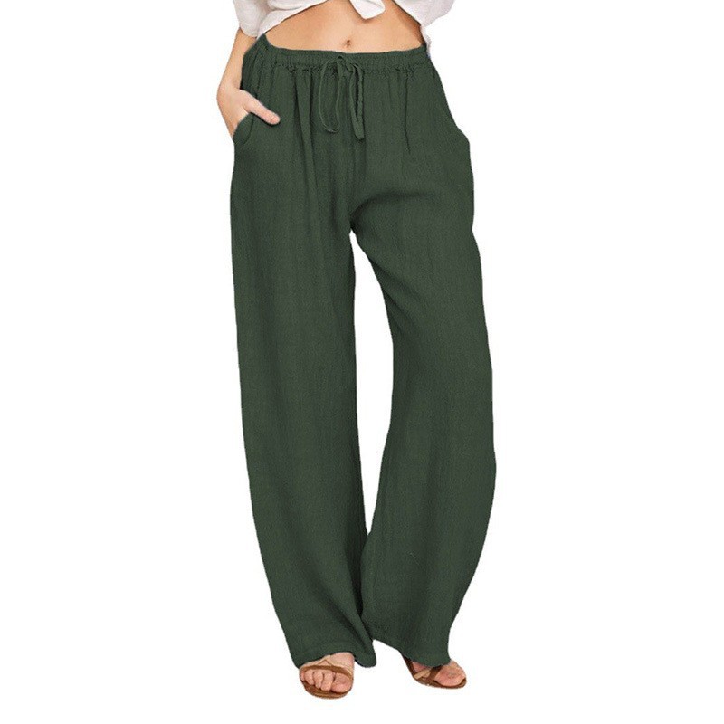 Women's largest size cotton linen casual trousers?