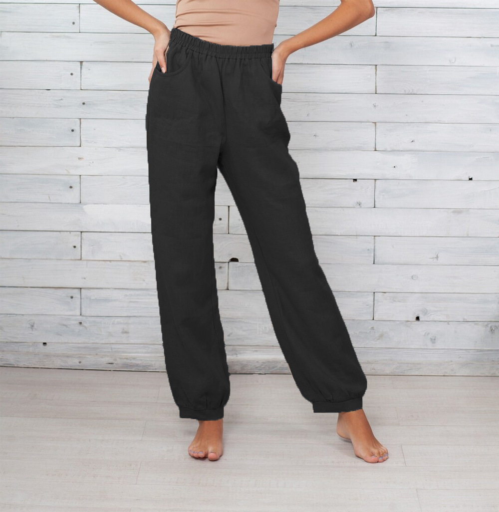 Women's loose cotton linen casual pants