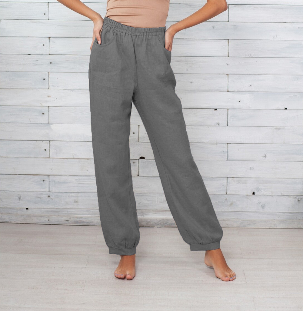 Women's loose cotton linen casual pants