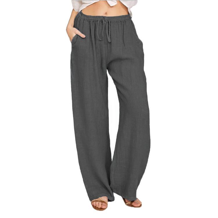 Women's largest size cotton linen casual trousers?