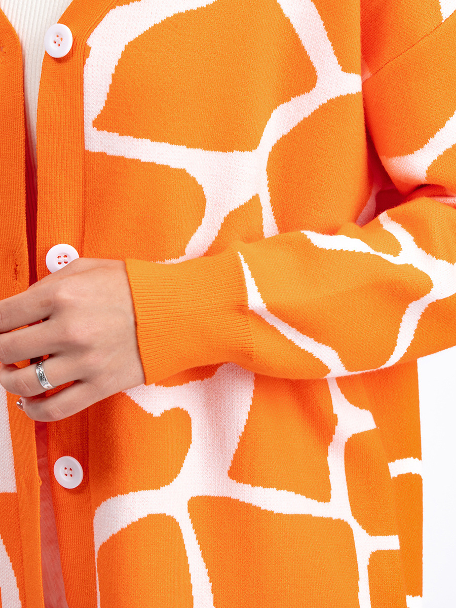 Women's  Knitted sweater pullover contrast striped turtleneck sweater