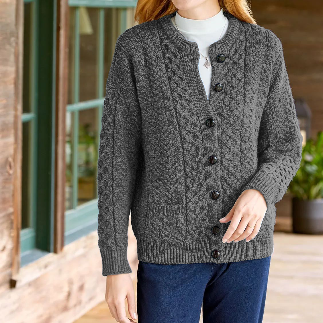 Woman's  Wool Timeless Cardigan warm sweater coat