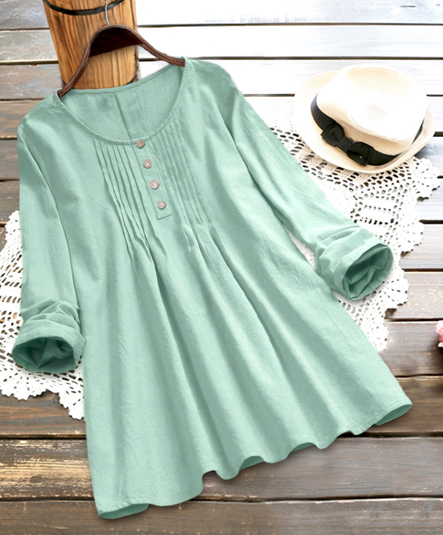 Cotton Linen Pull Strip Shirt